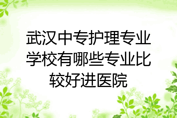 武汉中专护理专业学校有哪些专业比较好进医院