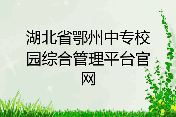 湖北省鄂州中专校园综合管理平台官网
