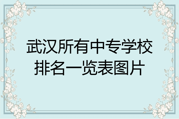 武汉所有中专学校排名一览表图片