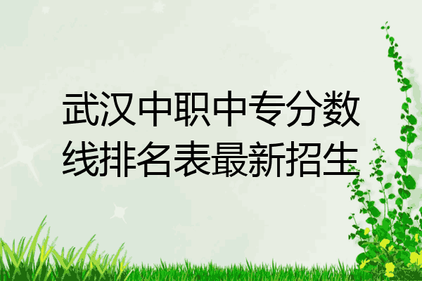武汉中职中专分数线排名表最新招生