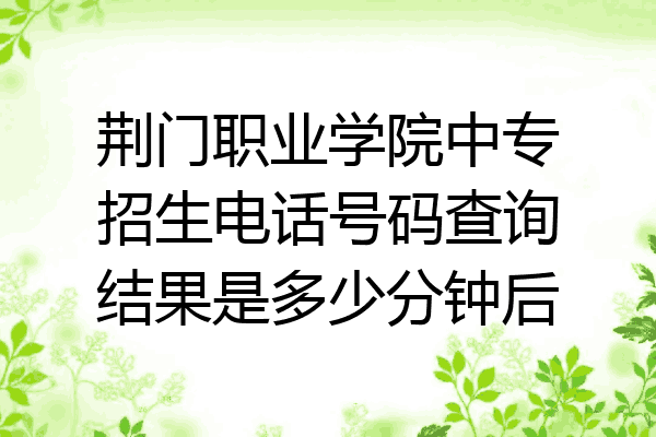 荆门职业学院中专招生电话号码查询结果是多少分钟后