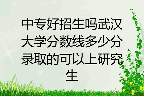 中专好招生吗武汉大学分数线多少分录取的可以上研究生