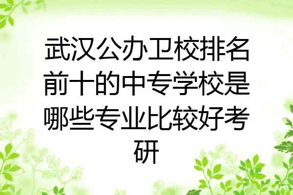 武汉公办卫校排名前十的中专学校是哪些专业比较好考研