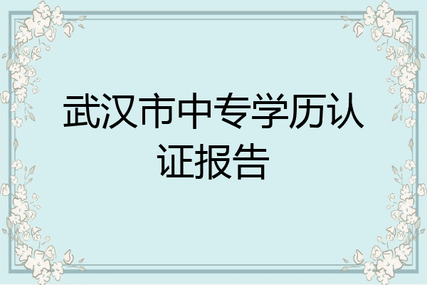 武汉市中专学历认证报告