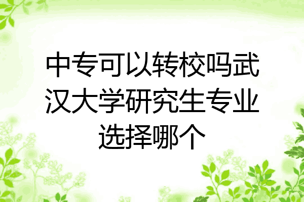 中专可以转校吗武汉大学研究生专业选择哪个