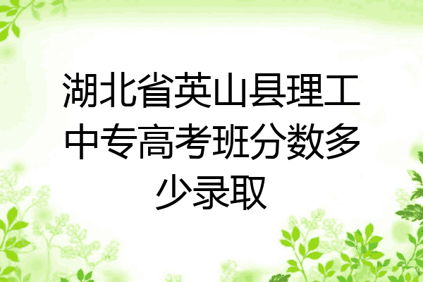 湖北省英山县理工中专高考班分数多少录取