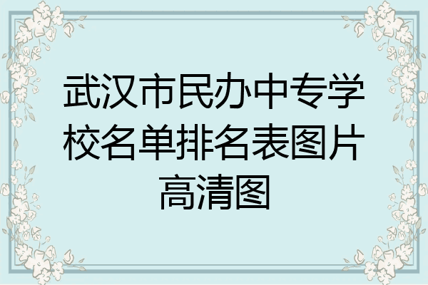 武汉市民办中专学校名单排名表图片高清图
