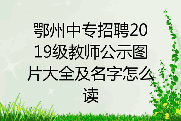 鄂州中专招聘2019级教师公示图片大全及名字怎么读