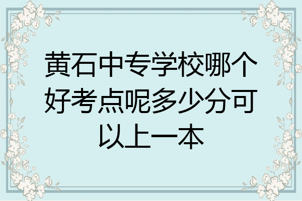 黄石中专学校哪个好考点呢多少分可以上一本