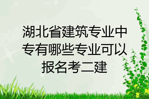 湖北省建筑专业中专有哪些专业可以报名考二建
