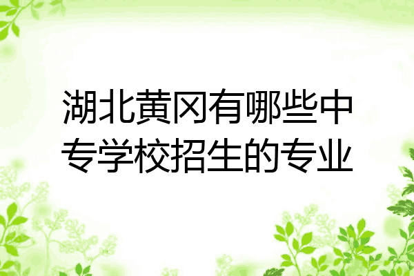 湖北黄冈有哪些中专学校招生的专业