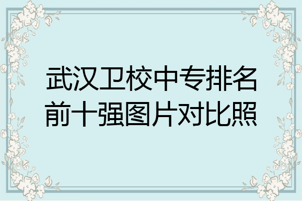 武汉卫校中专排名前十强图片对比照