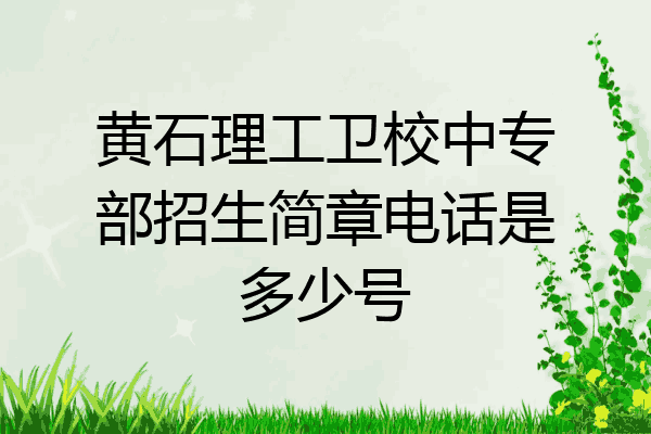 黄石理工卫校中专部招生简章电话是多少号