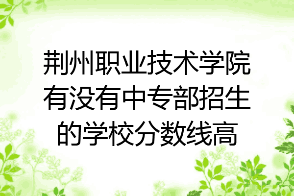 荆州职业技术学院有没有中专部招生的学校分数线高