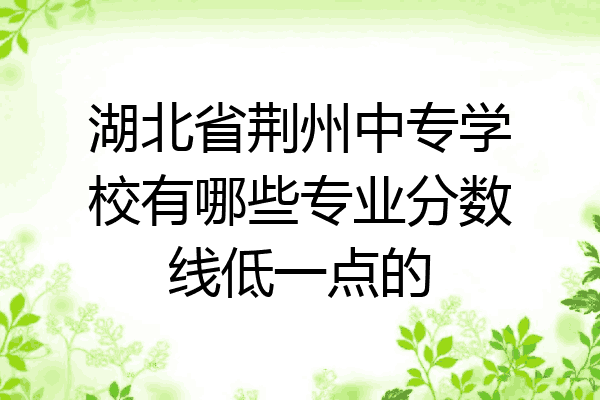 湖北省荆州中专学校有哪些专业分数线低一点的