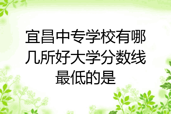 宜昌中专学校有哪几所好大学分数线最低的是
