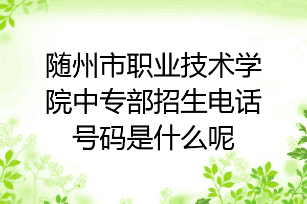 随州市职业技术学院中专部招生电话号码是什么呢