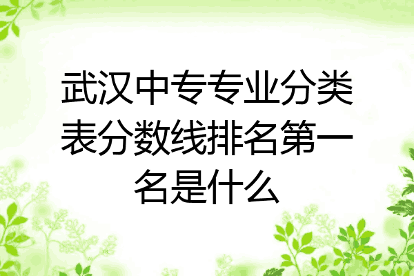 武汉中专专业分类表分数线排名第一名是什么