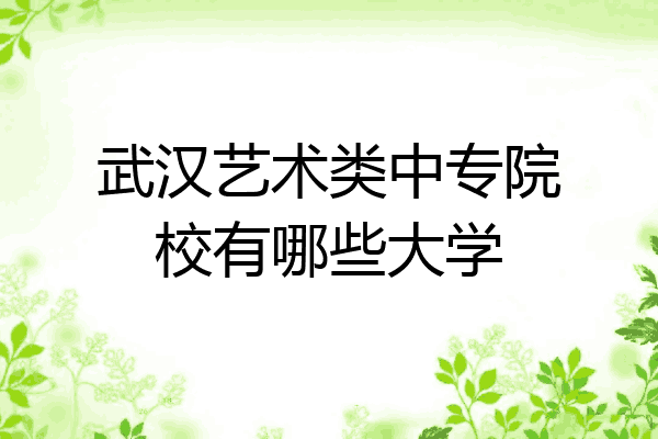 武汉艺术类中专院校有哪些大学