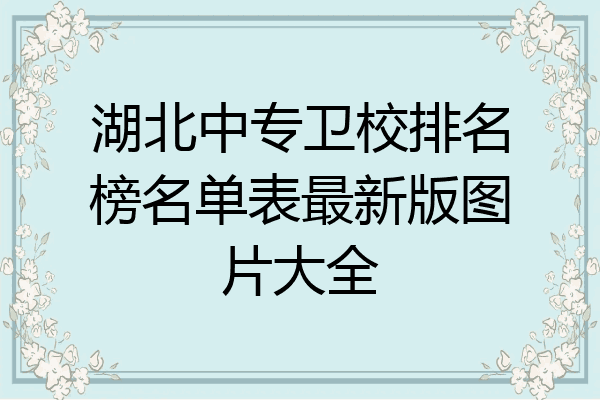 湖北中专卫校排名榜名单表最新版图片大全