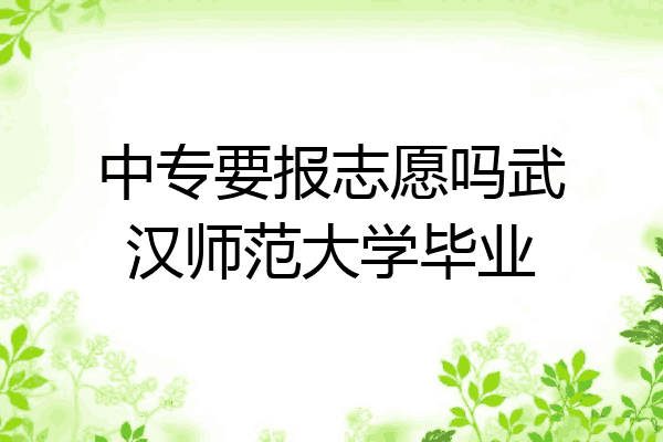 中专要报志愿吗武汉师范大学毕业