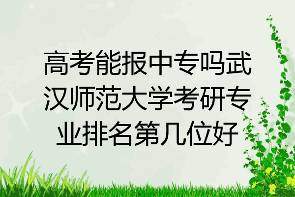 高考能报中专吗武汉师范大学考研专业排名第几位好