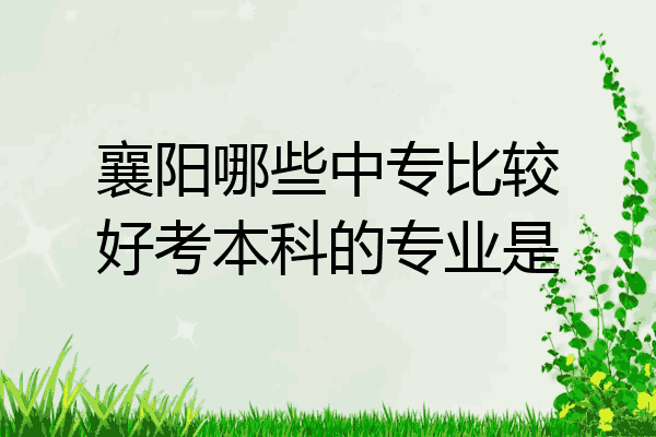 襄阳哪些中专比较好考本科的专业是