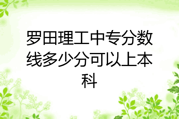 罗田理工中专分数线多少分可以上本科