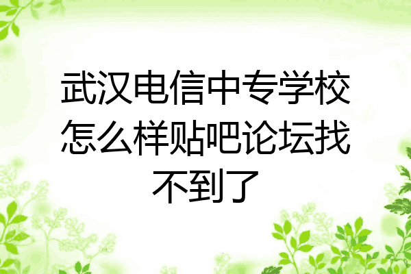 武汉电信中专学校怎么样贴吧论坛找不到了