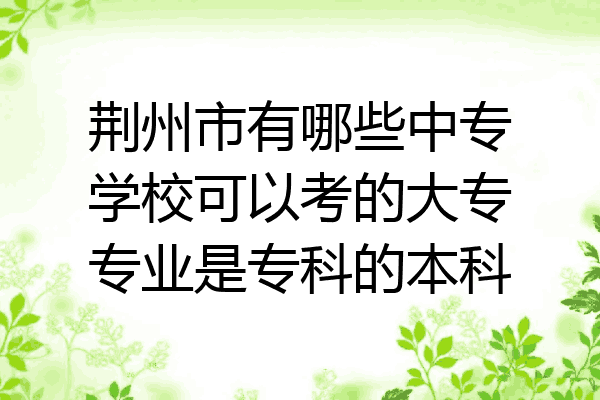荆州市有哪些中专学校可以考的大专专业是专科的本科