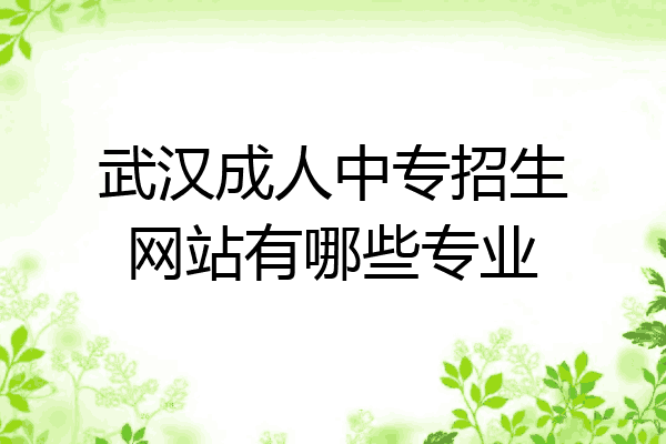 武汉成人中专招生网站有哪些专业