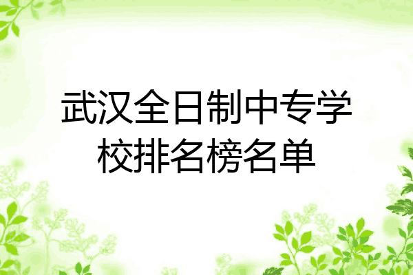 武汉全日制中专学校排名榜名单