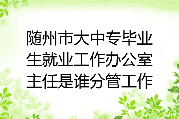 随州市大中专毕业生就业工作办公室主任是谁分管工作