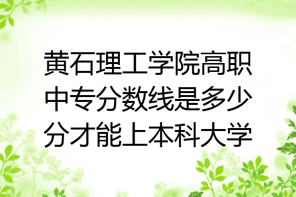 黄石理工学院高职中专分数线是多少分才能上本科大学