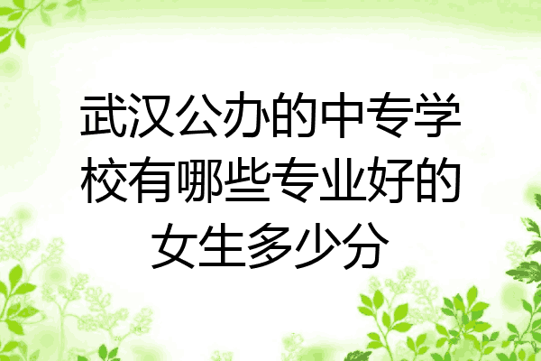 武汉公办的中专学校有哪些专业好的女生多少分