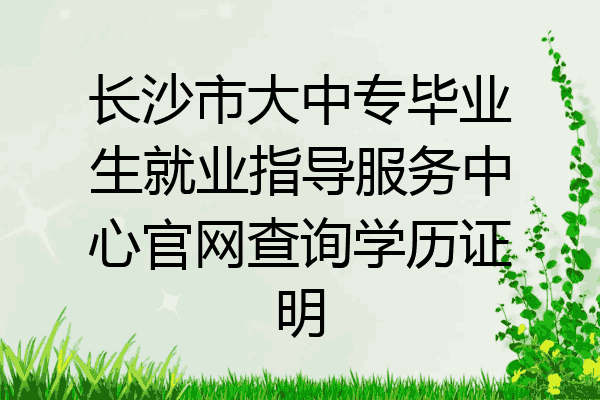 长沙市大中专毕业生就业指导服务中心官网查询学历证明