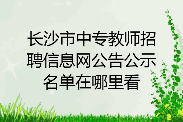 长沙市中专教师招聘信息网公告公示名单在哪里看