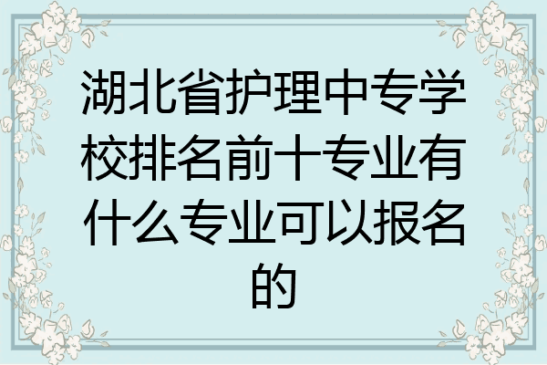 湖北省护理中专学校排名前十专业有什么专业可以报名的