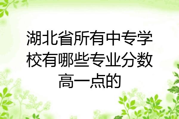 湖北省所有中专学校有哪些专业分数高一点的