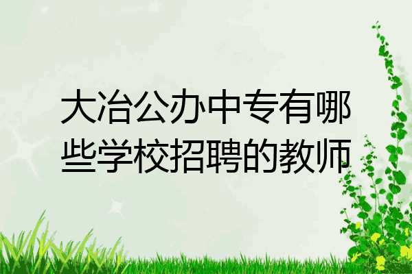 大冶公办中专有哪些学校招聘的教师