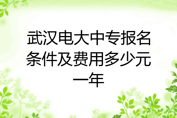 武汉电大中专报名条件及费用多少元一年