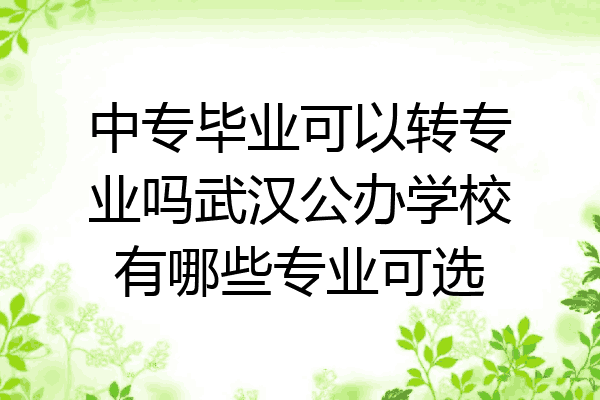中专毕业可以转专业吗武汉公办学校有哪些专业可选
