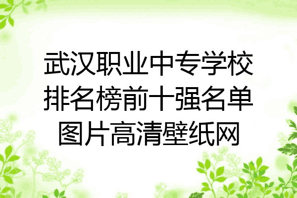 武汉职业中专学校排名榜前十强名单图片高清壁纸网