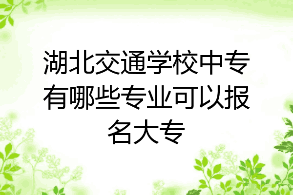 湖北交通学校中专有哪些专业可以报名大专