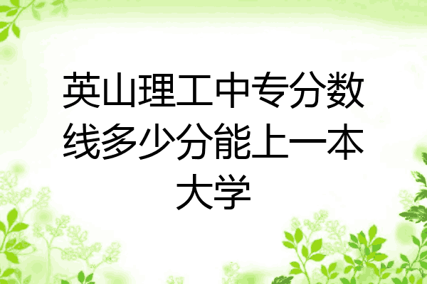 英山理工中专分数线多少分能上一本大学