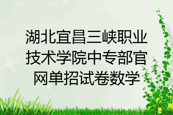 湖北宜昌三峡职业技术学院中专部官网单招试卷数学