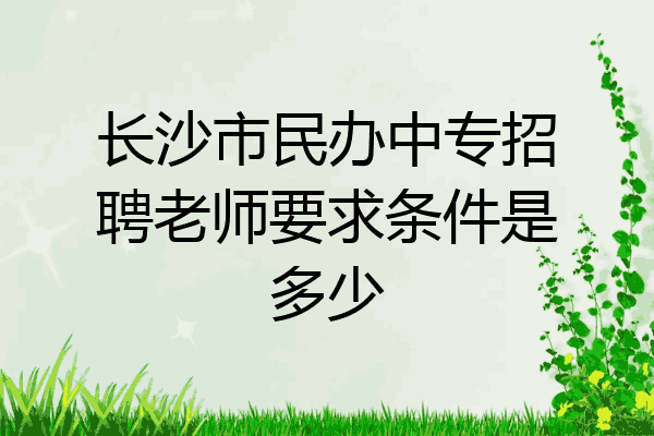 长沙市民办中专招聘老师要求条件是多少