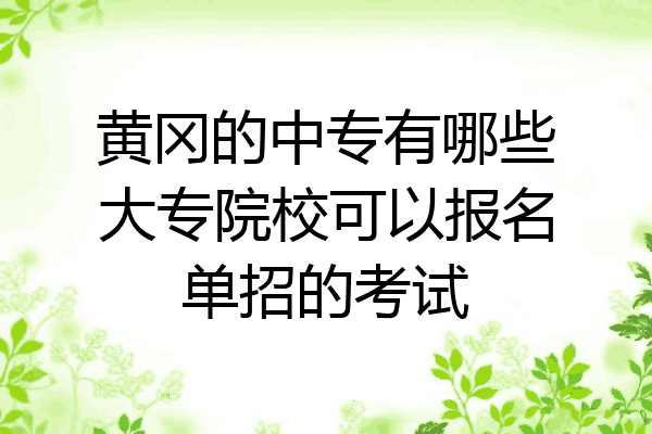 黄冈的中专有哪些大专院校可以报名单招的考试