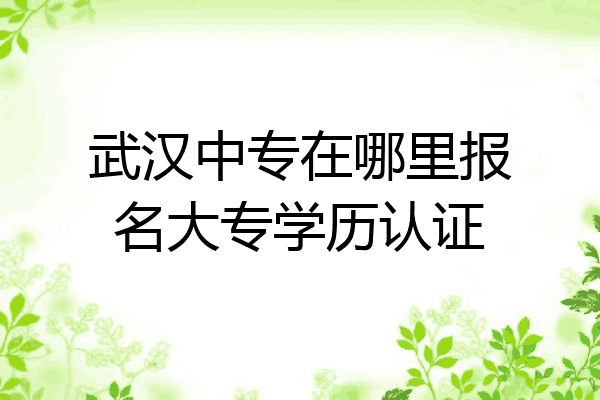 武汉中专在哪里报名大专学历认证