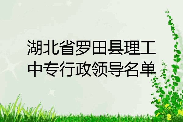 湖北省罗田县理工中专行政领导名单